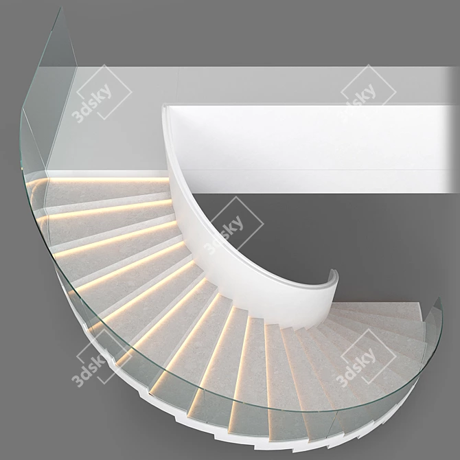 Modern Spiral Staircase Kit 03 3D model image 2