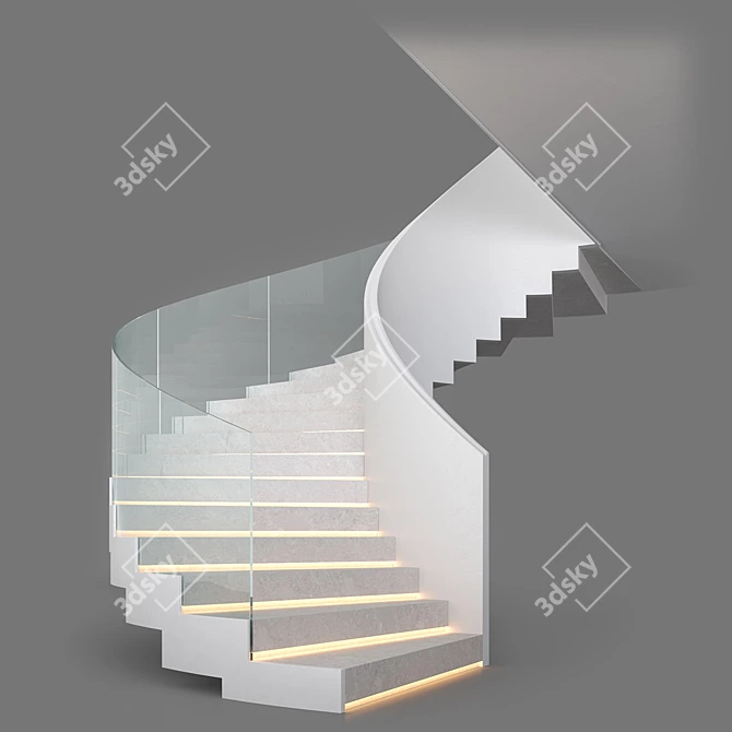 Modern Spiral Staircase Kit 03 3D model image 3