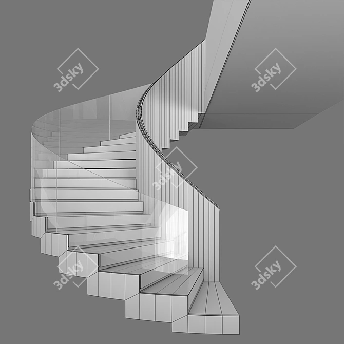 Modern Spiral Staircase Kit 03 3D model image 5