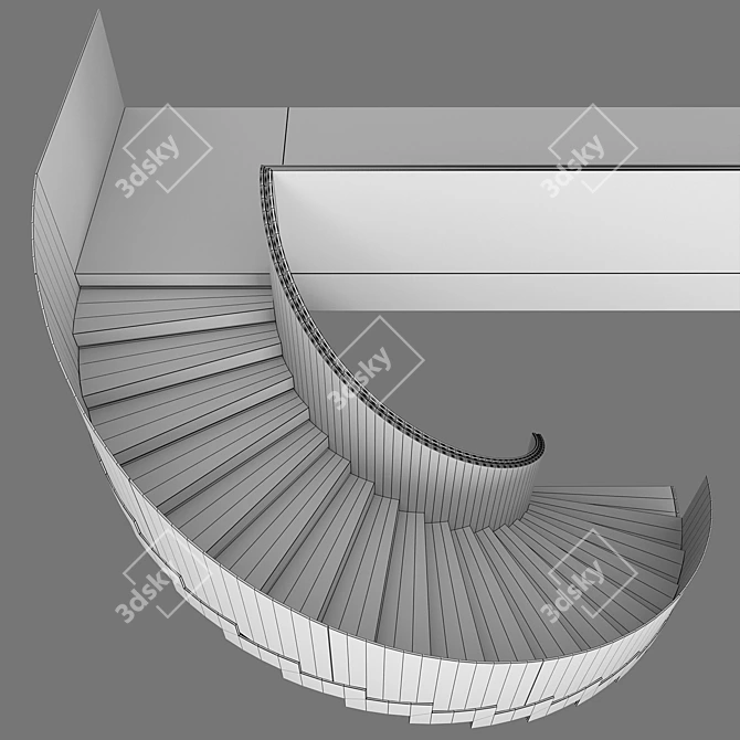 Modern Spiral Staircase Kit 03 3D model image 6