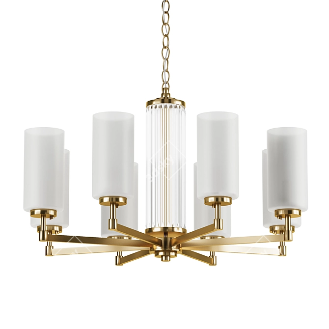 Modern White Glass Pendant Chandelier 3D model image 1