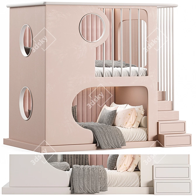 Modern Kids Bedroom Furniture Set 3D model image 3