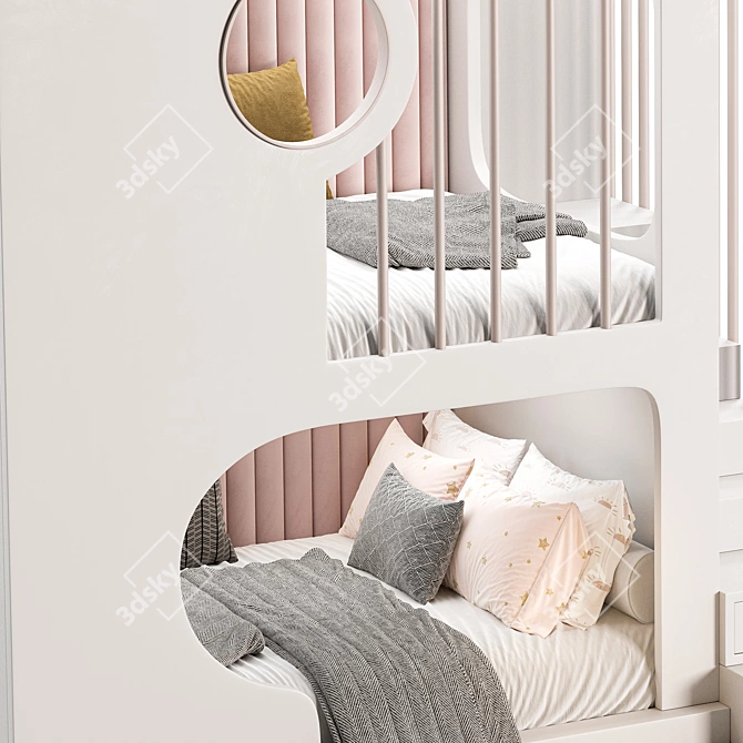 Modern Kids Bedroom Furniture Set 3D model image 5