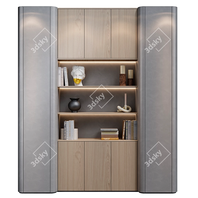 Sleek Metal Storage Shelving Rack 3D model image 1