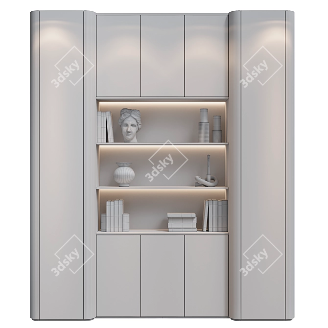 Sleek Metal Storage Shelving Rack 3D model image 3