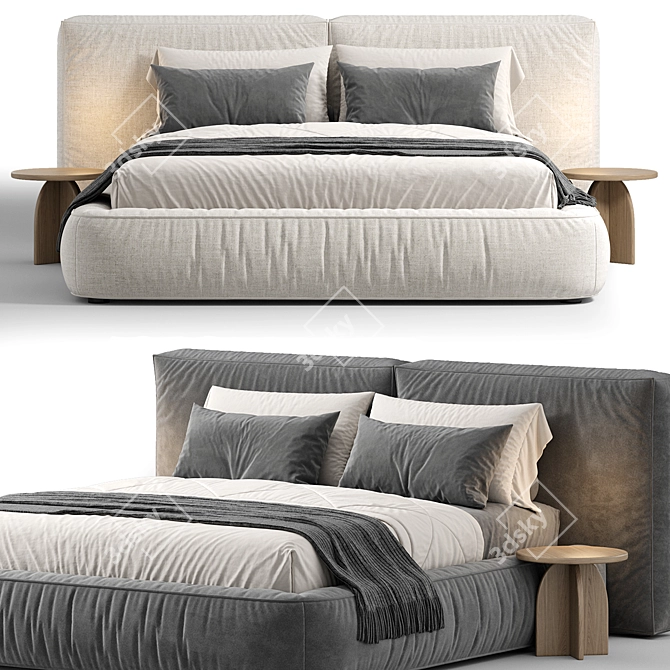  Luxurious Bonaldo Fluff Bed 3D model image 3