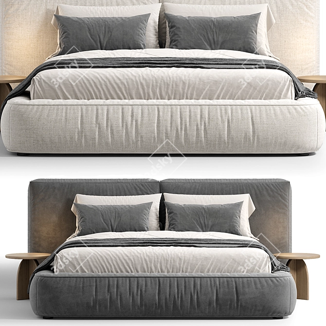  Luxurious Bonaldo Fluff Bed 3D model image 5