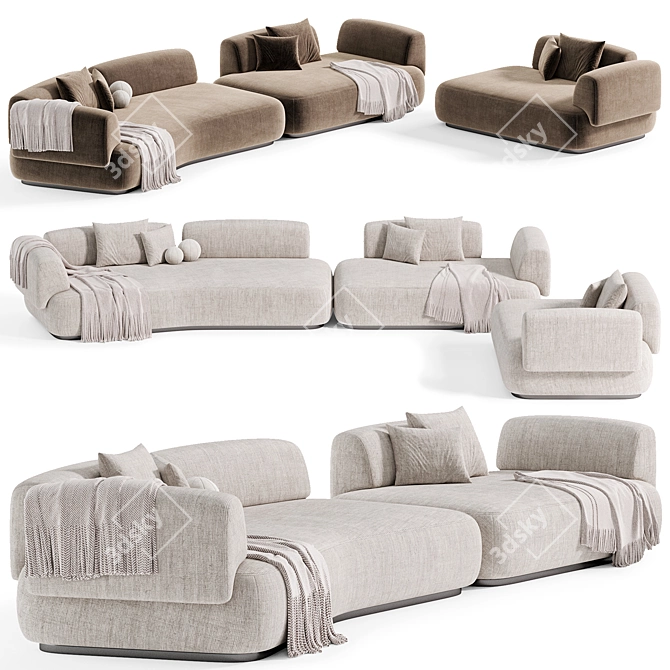 Elegant Cabrera Modular Sofa, Eichholtz 3D model image 1