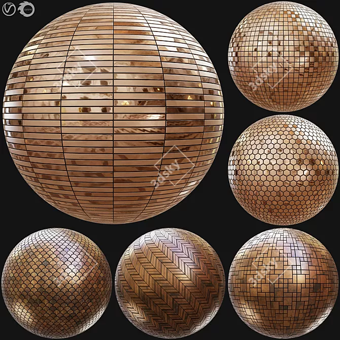 Metallic Mosaic Tile Material Pack 3D model image 1