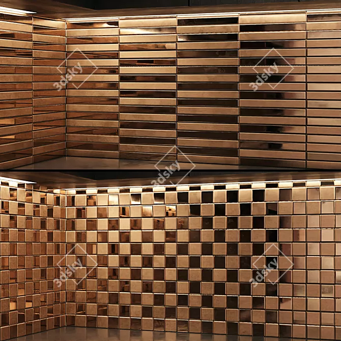 Metallic Mosaic Tile Material Pack 3D model image 2