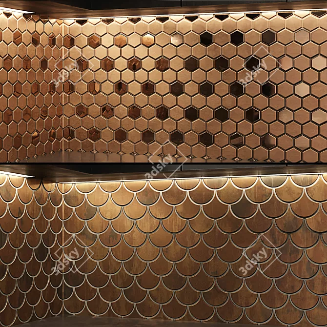 Metallic Mosaic Tile Material Pack 3D model image 4