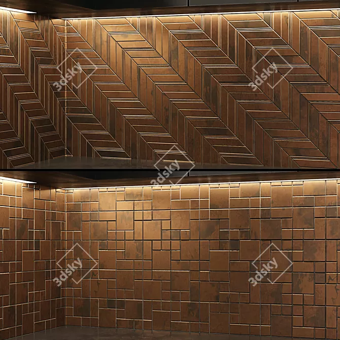 Metallic Mosaic Tile Material Pack 3D model image 6