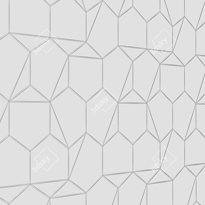 Luxury Gold Hex Calacatta Tile 3D model image 3