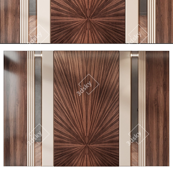 Modern 3D Wall Paneling Decor 3D model image 1