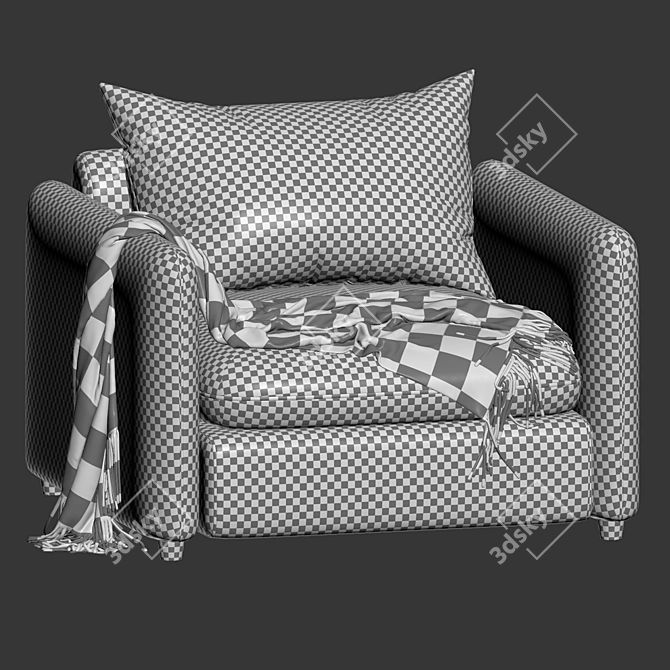 Contemporary Elegance Mons Wagon Armchair 3D model image 7