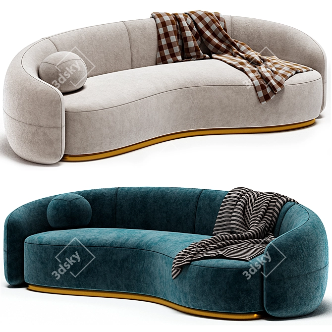 Contemporary Snowglobs Curved Sofa 3D model image 1