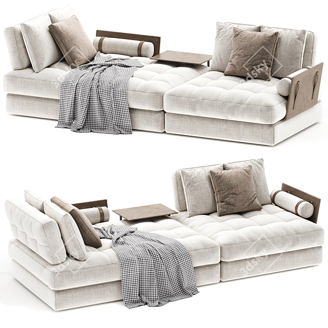 Hemingway Sofa by Swan: Luxurious Dimensions 3D model image 3