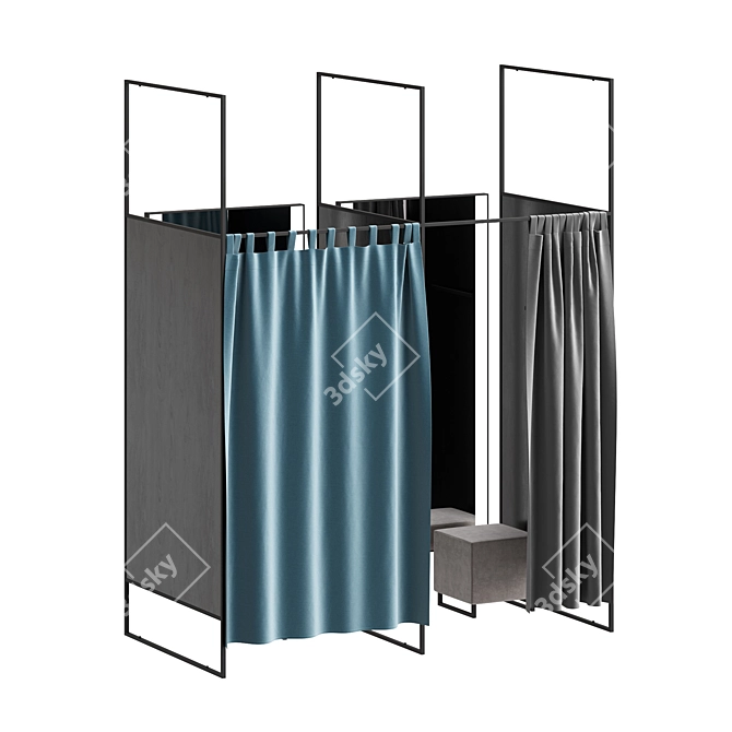 Fitting Room Cubicles 3D model image 1