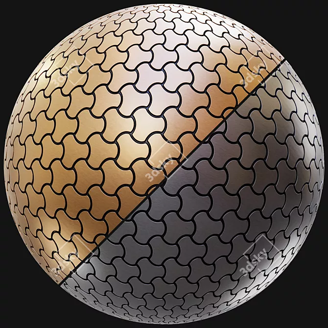 Metallic Mosaic Tile Seamless Textures 3D model image 3