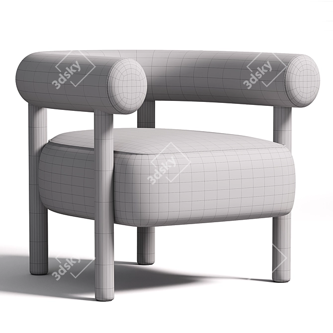 Lagos Modern Armchair in Grey 3D model image 3