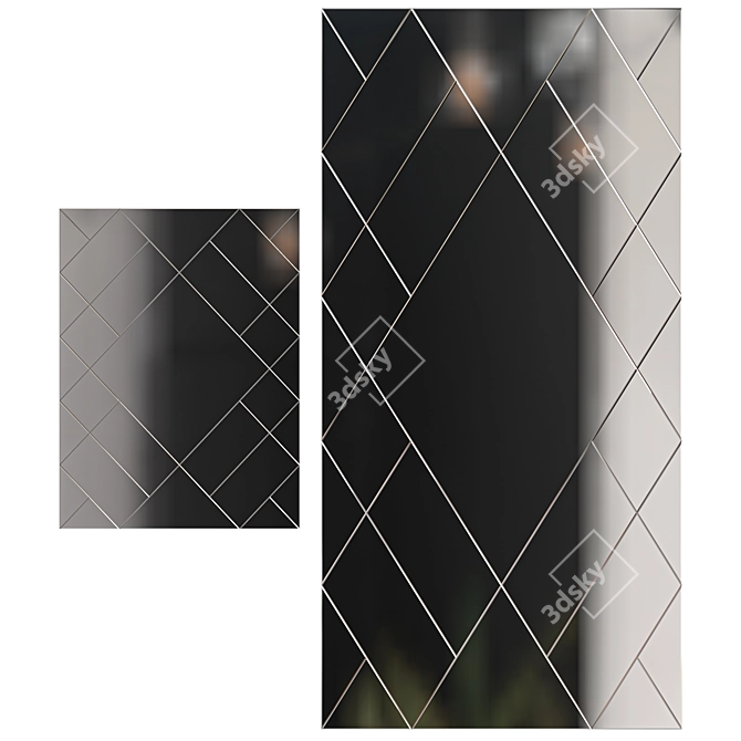 Elegant Mirror Panels Set 3D model image 2