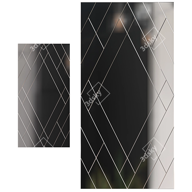 Elegant Mirror Panels Set 3D model image 3