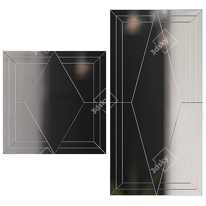 Elegant Mirror Panels Set 3D model image 5