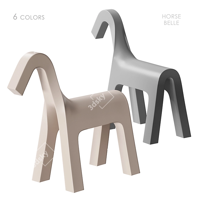 Belle Berkano Kids Horse Chair 3D model image 1