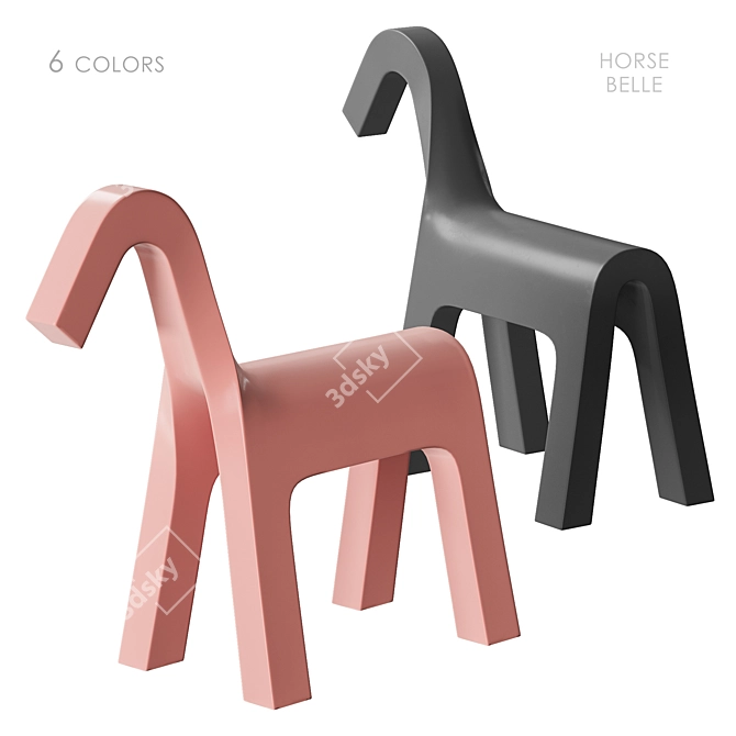 Belle Berkano Kids Horse Chair 3D model image 3