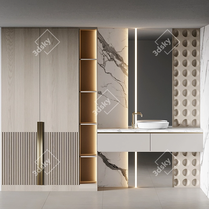 Bathroom Furniture 3D Model Set 3D model image 3