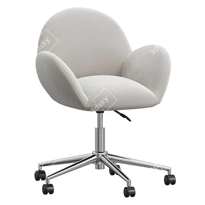 Plush Velvet Task Chair 3D model image 1