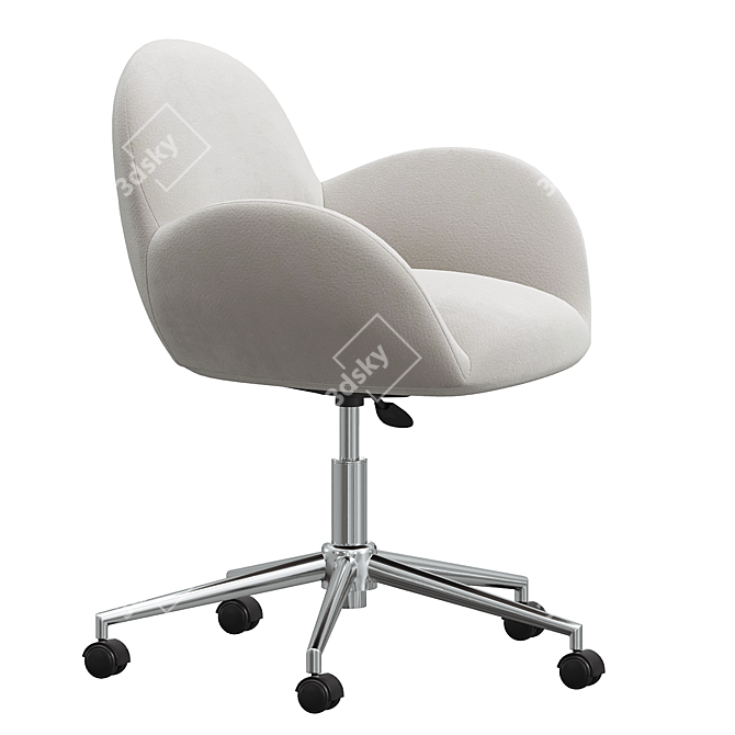 Plush Velvet Task Chair 3D model image 2