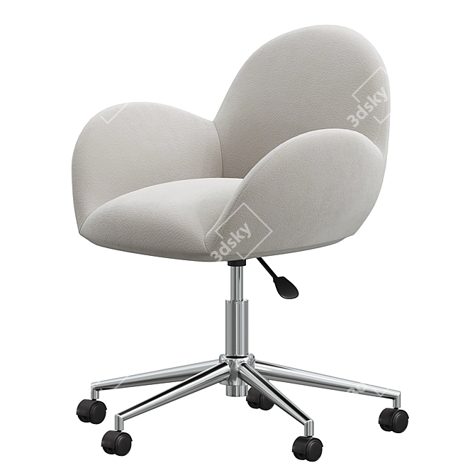 Plush Velvet Task Chair 3D model image 3