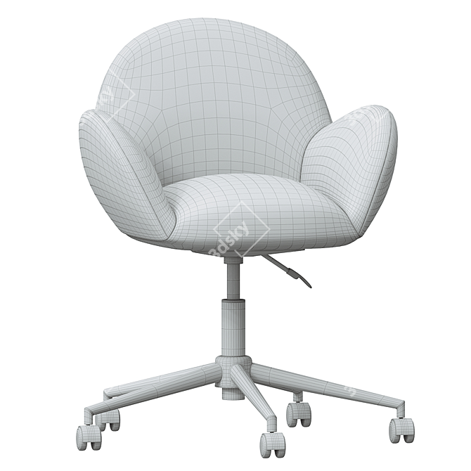 Plush Velvet Task Chair 3D model image 4