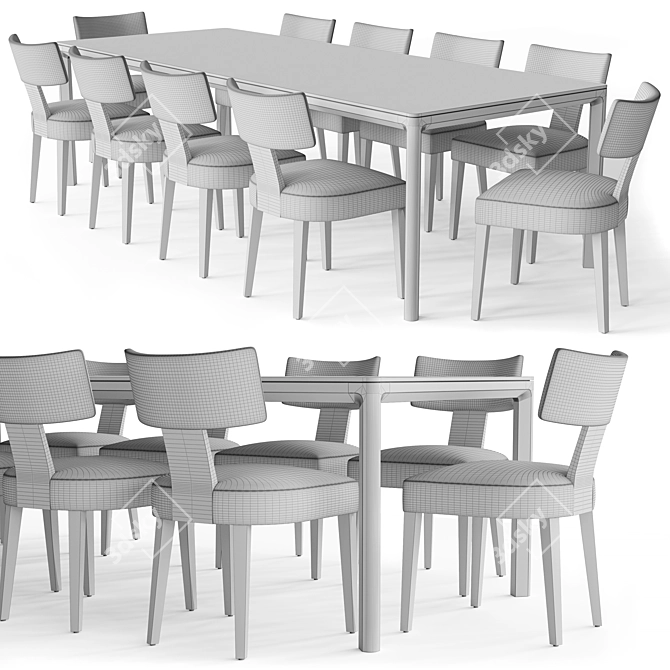 Elegant Padua Dining Set 3D model image 3