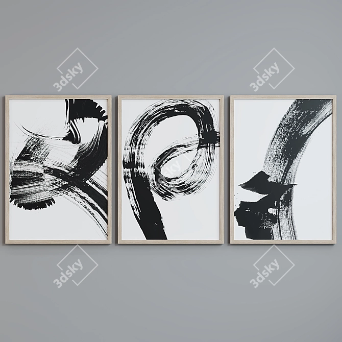 Modern Abstract Picture Frames Set 3D model image 4