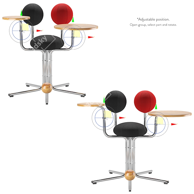 Unique Globe Tree Workstation Chair 3D model image 3