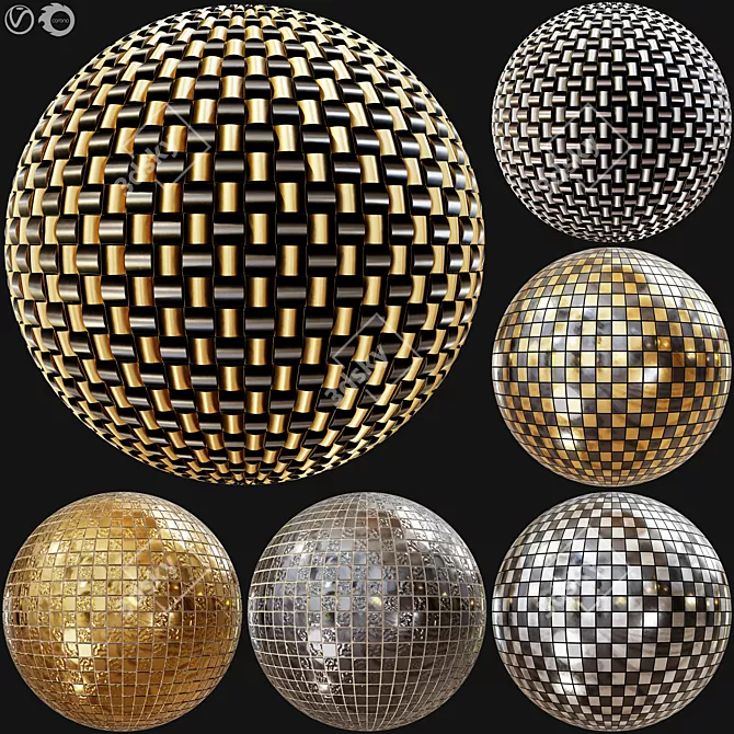 Versatile Metal Mosaic Tile Set 3D model image 1