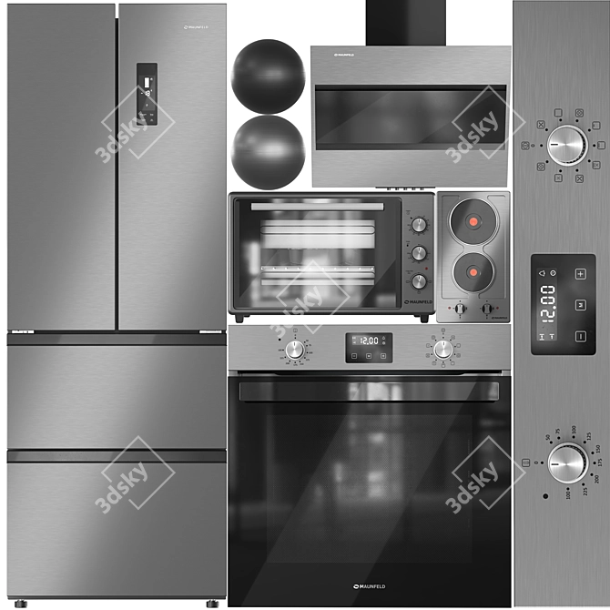 Modern Kitchen Appliance Set 3D model image 1