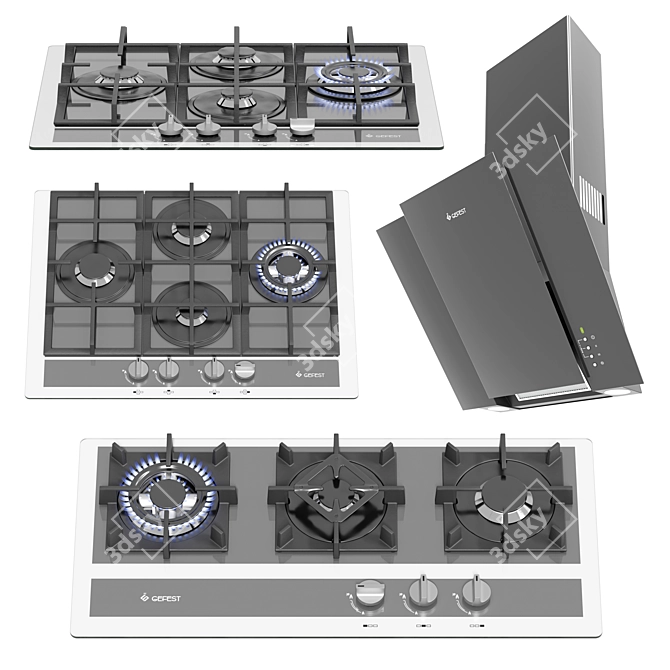 Modern Gefest Kitchen Appliance Set 3D model image 1