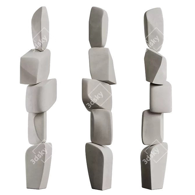 Minimalist Totem Sculpture by Joel Escalona 3D model image 3