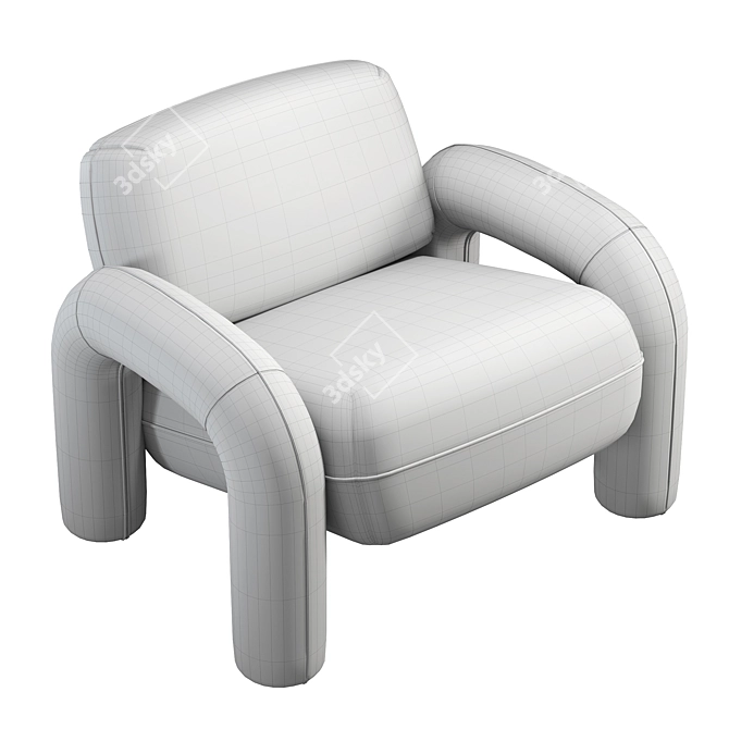 BUBO Armchair: Exceptional Comfort & Style 3D model image 5