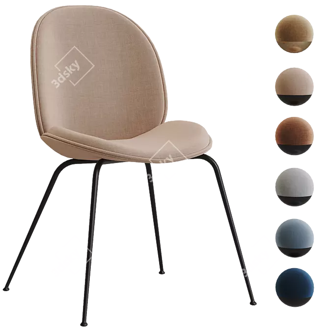 GUBI Beetle Chair: 6 Color Options 3D model image 2