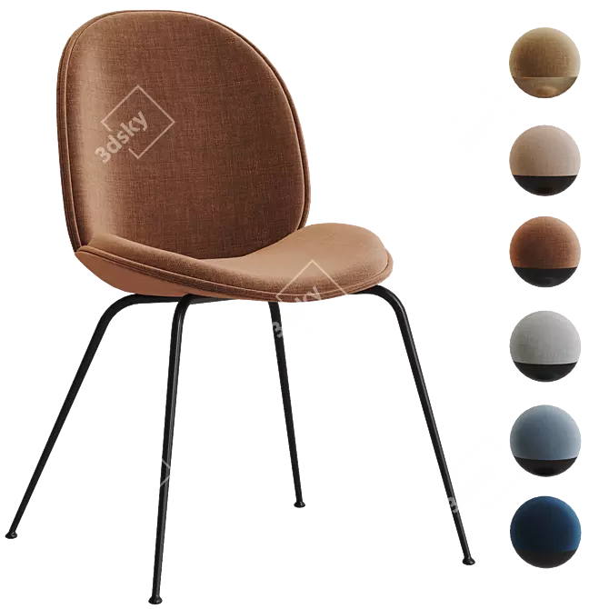 GUBI Beetle Chair: 6 Color Options 3D model image 3