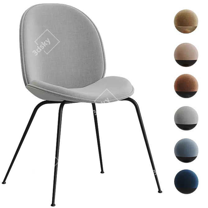 GUBI Beetle Chair: 6 Color Options 3D model image 4