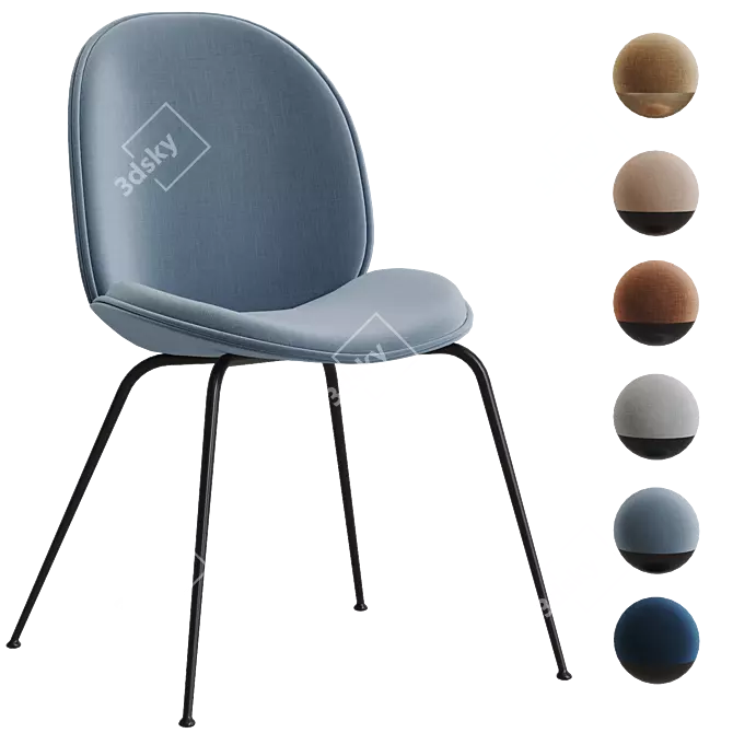 GUBI Beetle Chair: 6 Color Options 3D model image 5