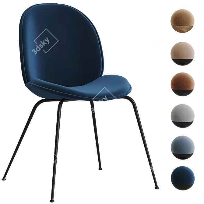 GUBI Beetle Chair: 6 Color Options 3D model image 6