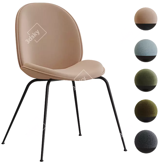 GUBI Beetle Dining Chair Variants 3D model image 1