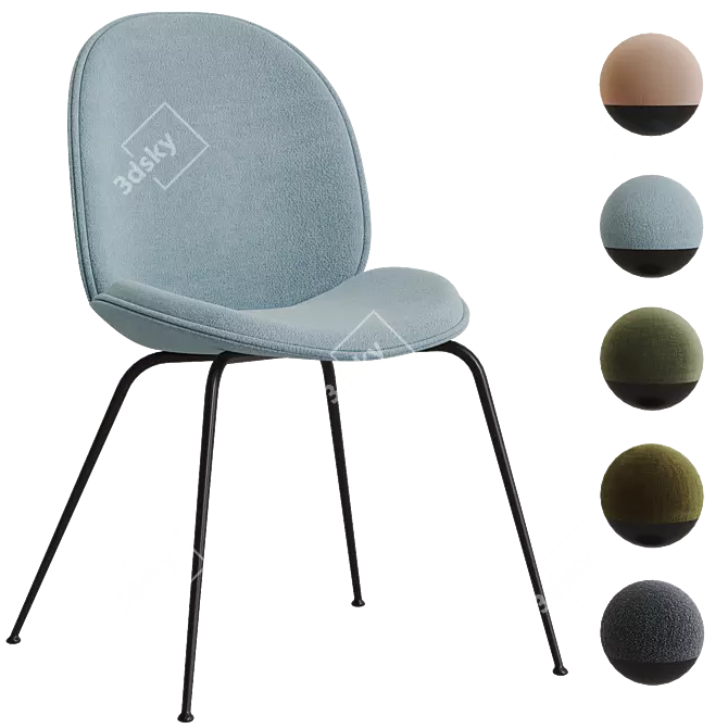 GUBI Beetle Dining Chair Variants 3D model image 2