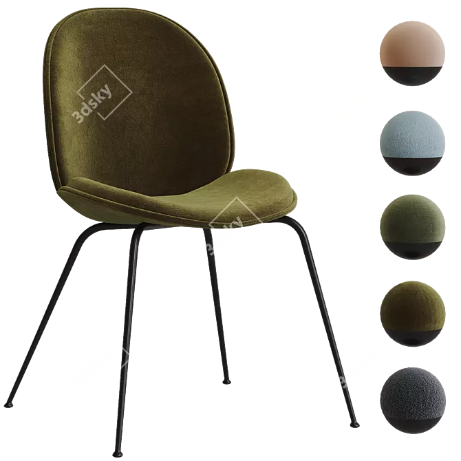 GUBI Beetle Dining Chair Variants 3D model image 4